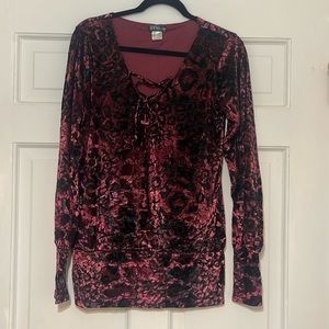 Venus Lace Up Velvet Top
